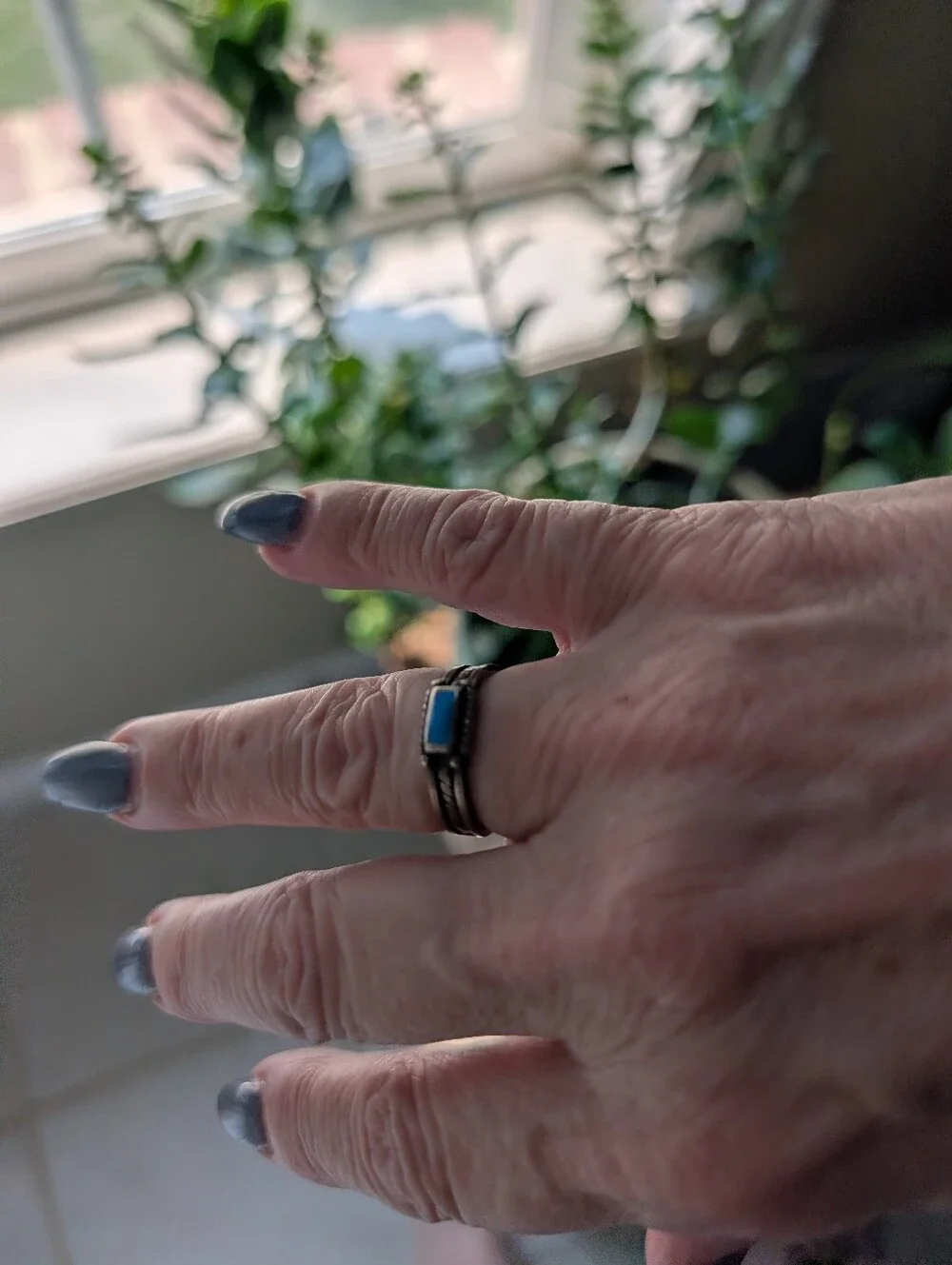 Southwest Turquoise Sterling Silver Ring Size 5.5